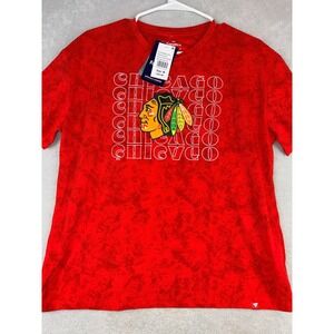 Men's Chicago Blackhawks Fanatics Red Tie Dye T Shirt Size Medium NHL‎ Hockey